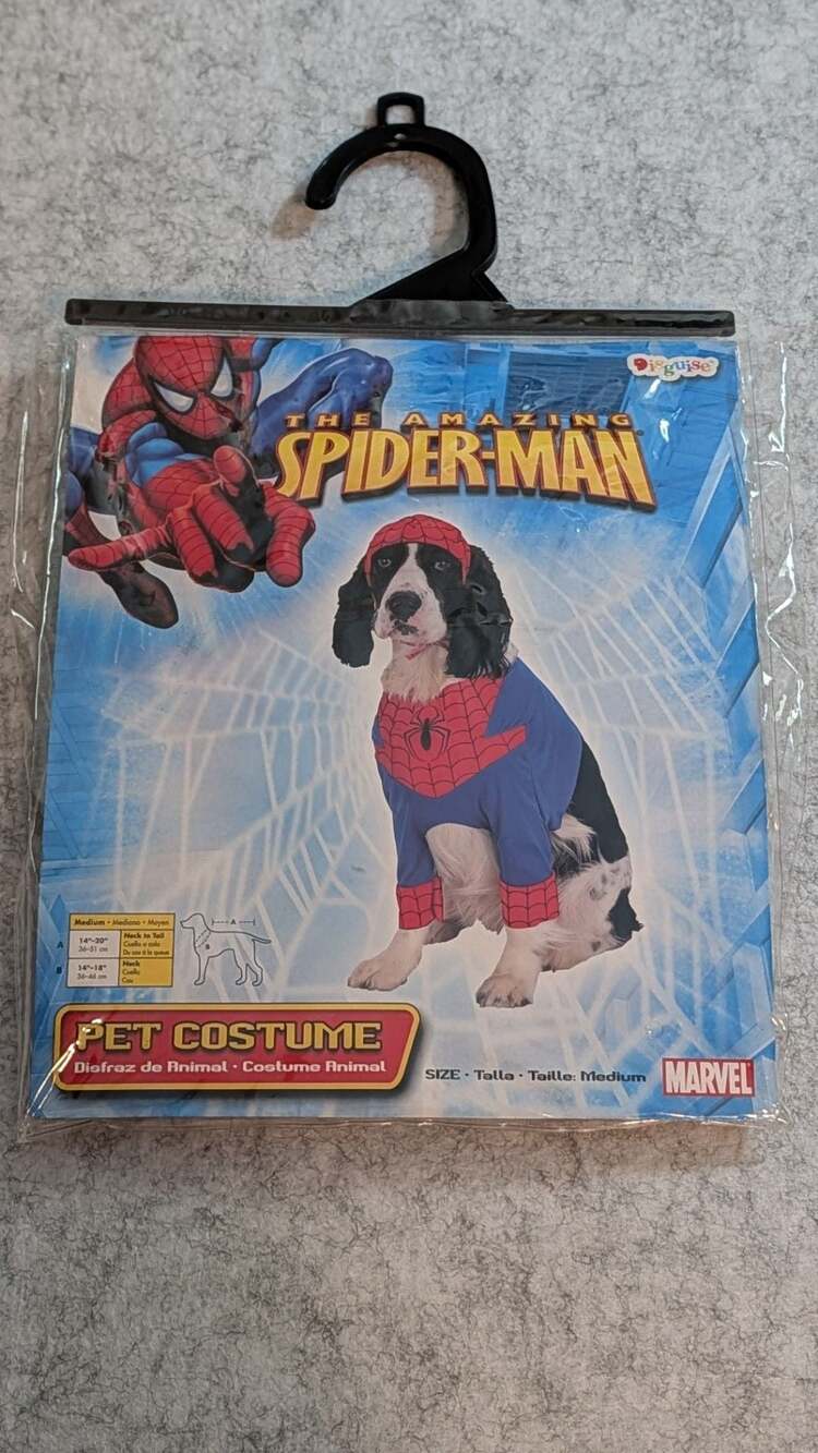The Amazing Spider-Man Pet Costume Size Medium Marvel Disguise
